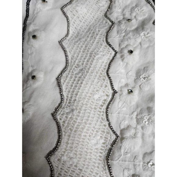 Anthropologie Amalia Lace Beaded Embroidered Blouse Size L. A44 - Picture 7 of 10